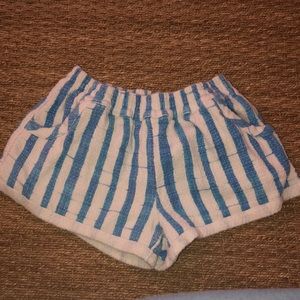 Cute blue and white striped swimsuit coverup shorts